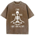 japanese unisex skeleton yoga tee