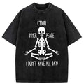 Kyoto-Lion A Skeleton Doing Yoga Washed T-Shirt