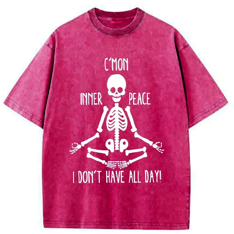 japanese unisex skeleton yoga tee