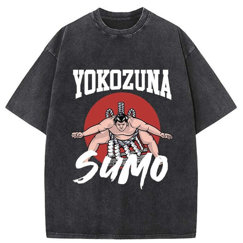 Japanese Sumo Washed T-Shirt for Daily Wear