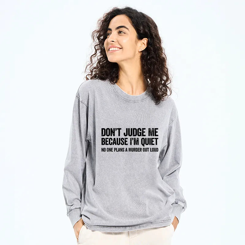 Kyoto-Lion Sarcastic Funny Quote Washed Long Sleeve T-Shirt