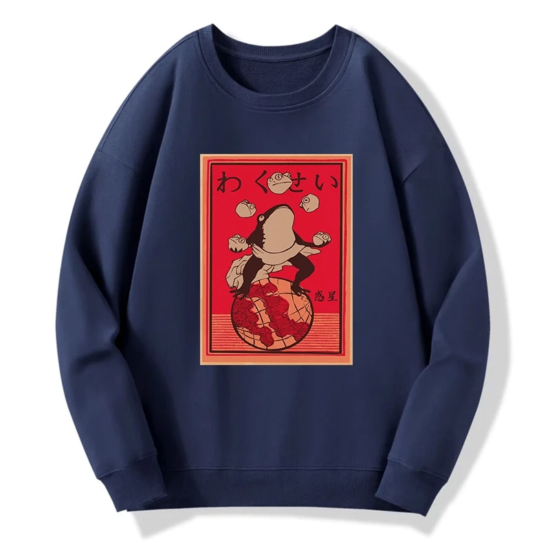 funny japanese frog sweatshirt for men