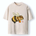 Kyoto-Lion Funny Capybara Bee Meme Art Washed T-Shirt
