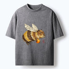 Kyoto-Lion Funny Capybara Bee Meme Art Washed T-Shirt