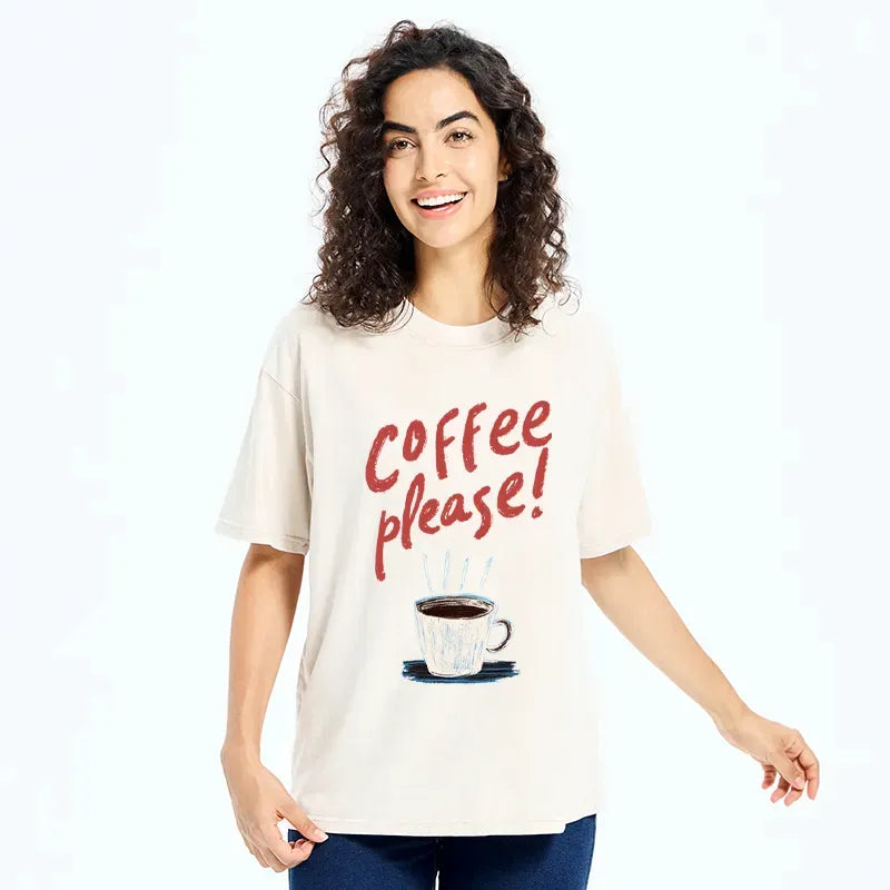 Kyoto-Lion Coffee Please Washed T-Shirt