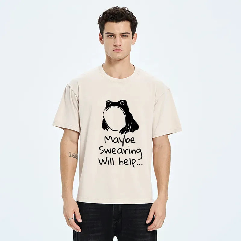 unhappy frog washed t-shirt for everyday wear
