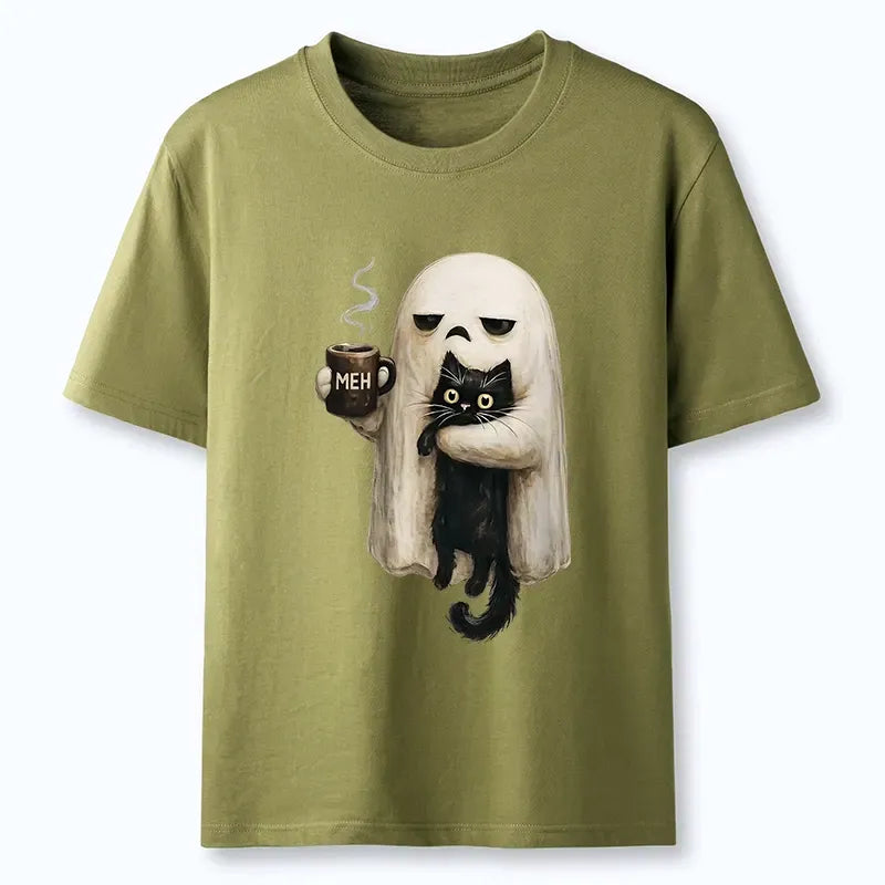 Kyoto-Lion Ghost Cat Coffee Mood Classic T-Shirt