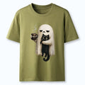Kyoto-Lion Ghost Cat Coffee Mood Classic T-Shirt