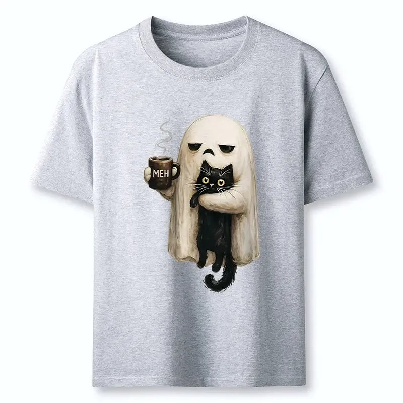 Kyoto-Lion Ghost Cat Coffee Mood Classic T-Shirt