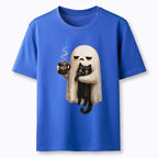 Kyoto-Lion Ghost Cat Coffee Mood Classic T-Shirt