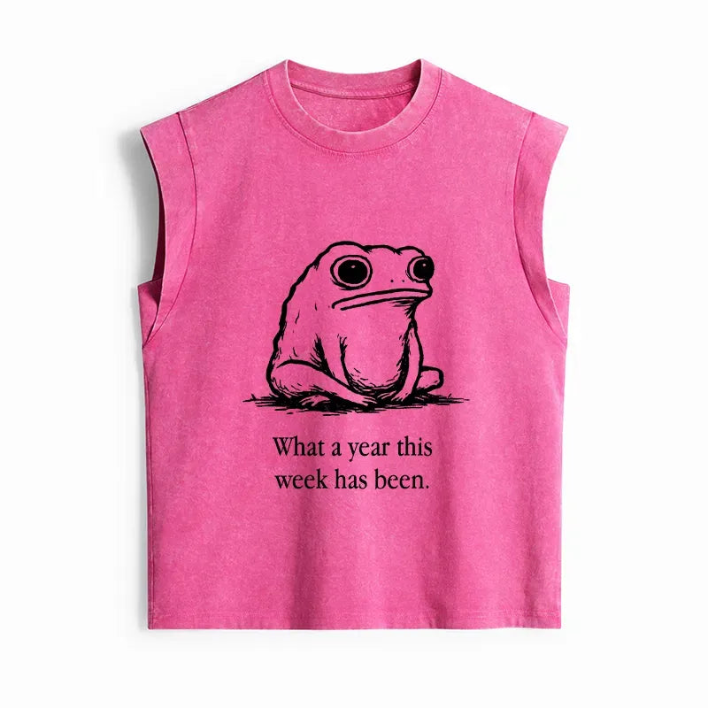 Kyoto-Lion This Week Feels Like A Whole Year Women's Washed Tank Tops