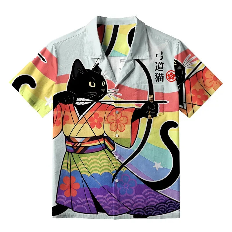 Kyoto Lion Japanese Shirt for Streetwear