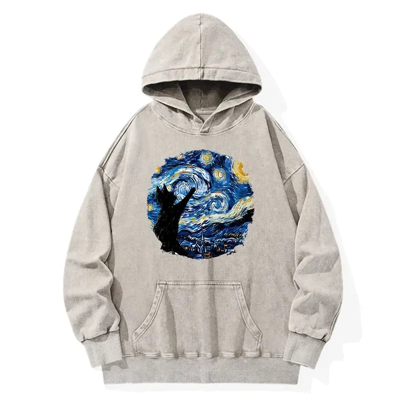 Japanese Ukiyo-e Black Cat Hoodie