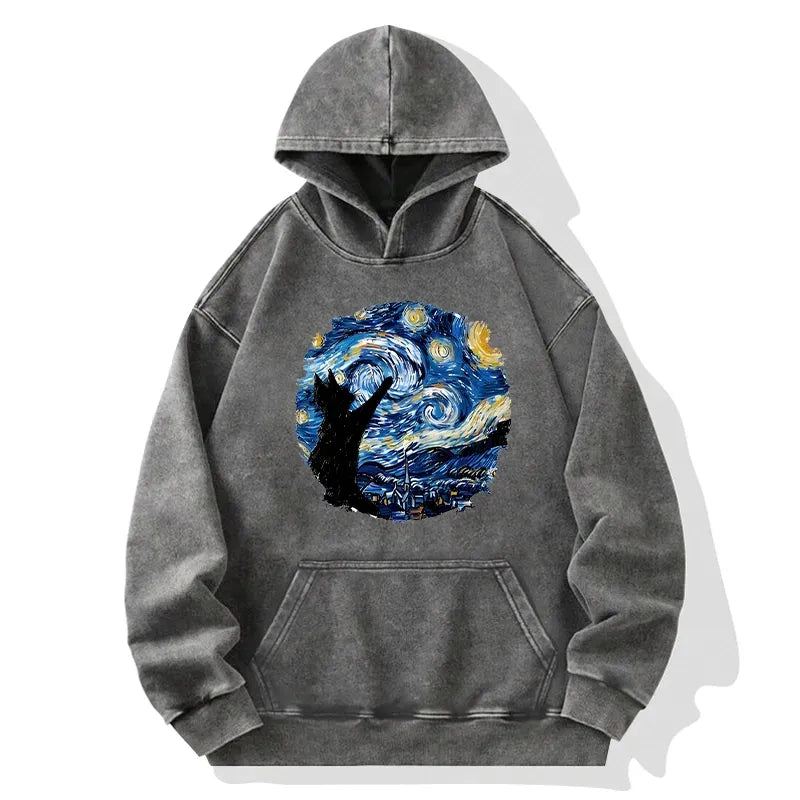 Japanese Ukiyo-e Black Cat Hoodie