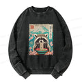 Kyoto-Lion Please Give Raccoon A Discount Washed Sweatshirt