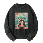 Kyoto-Lion Please Give Raccoon A Discount Washed Sweatshirt