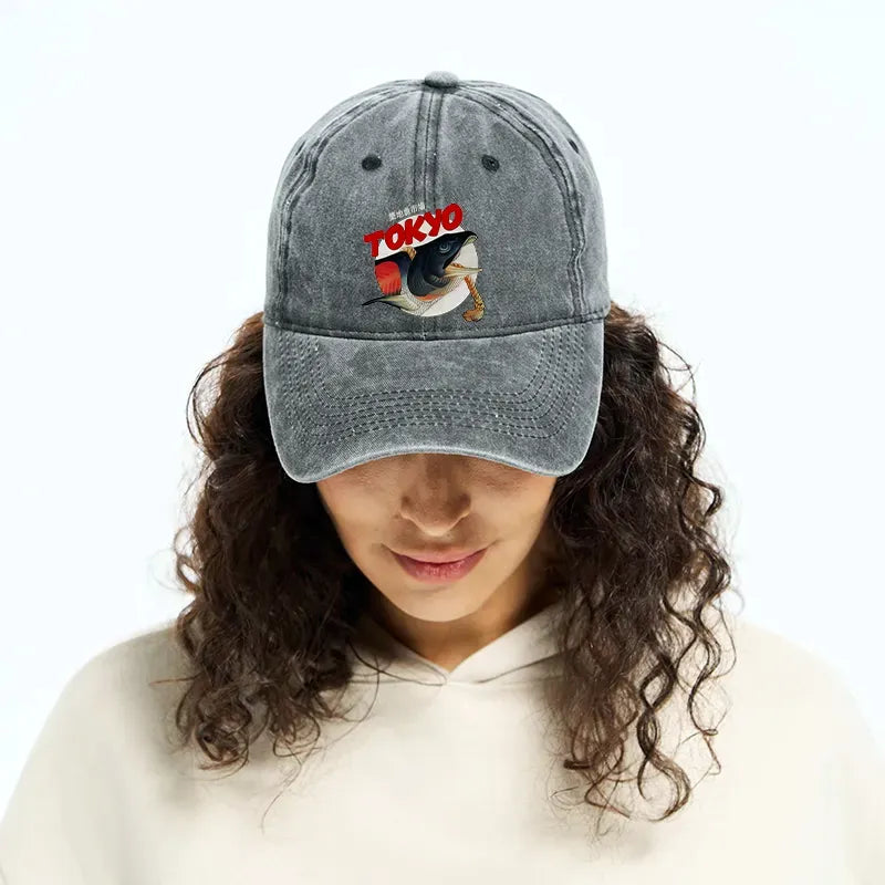 Kyoto-Lion Vintage Japanese Tsukiji Fish Market Washed Cap