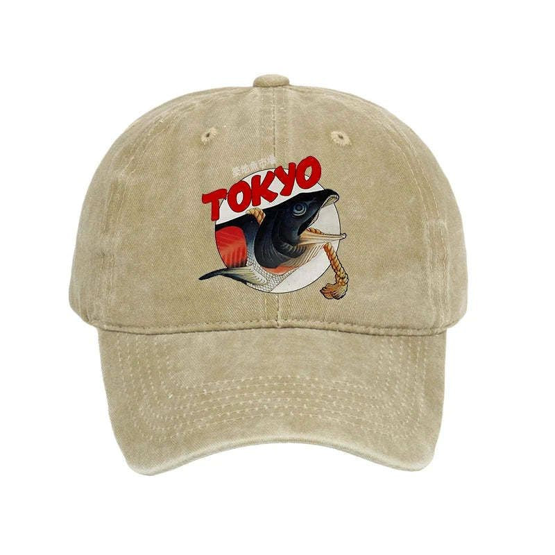 Kyoto-Lion Vintage Japanese Tsukiji Fish Market Washed Cap