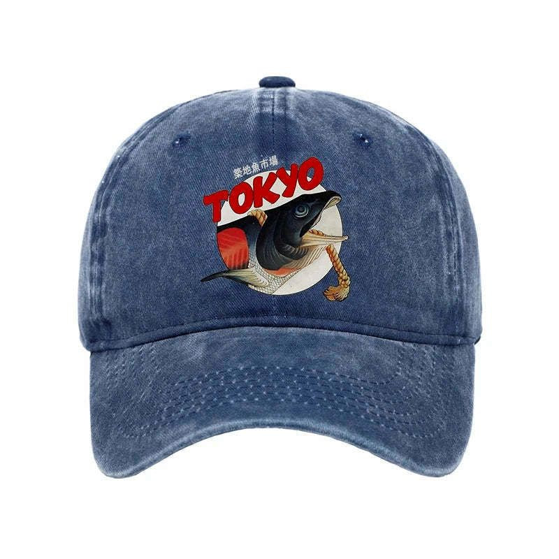 Kyoto-Lion Vintage Japanese Tsukiji Fish Market Washed Cap