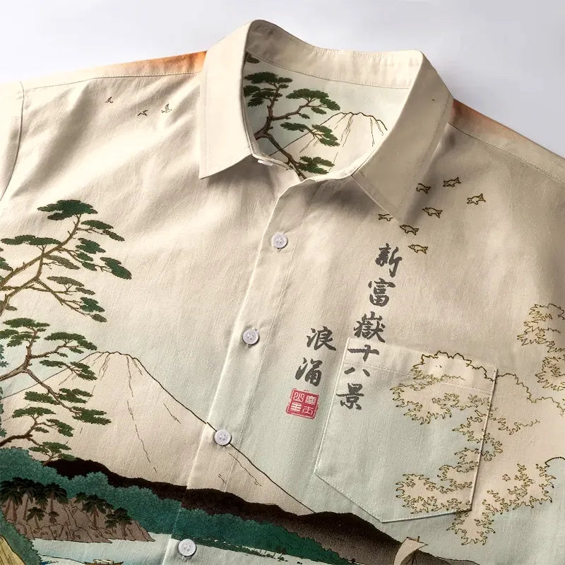 Vintage Kyoto Lion Shirt for Vacation