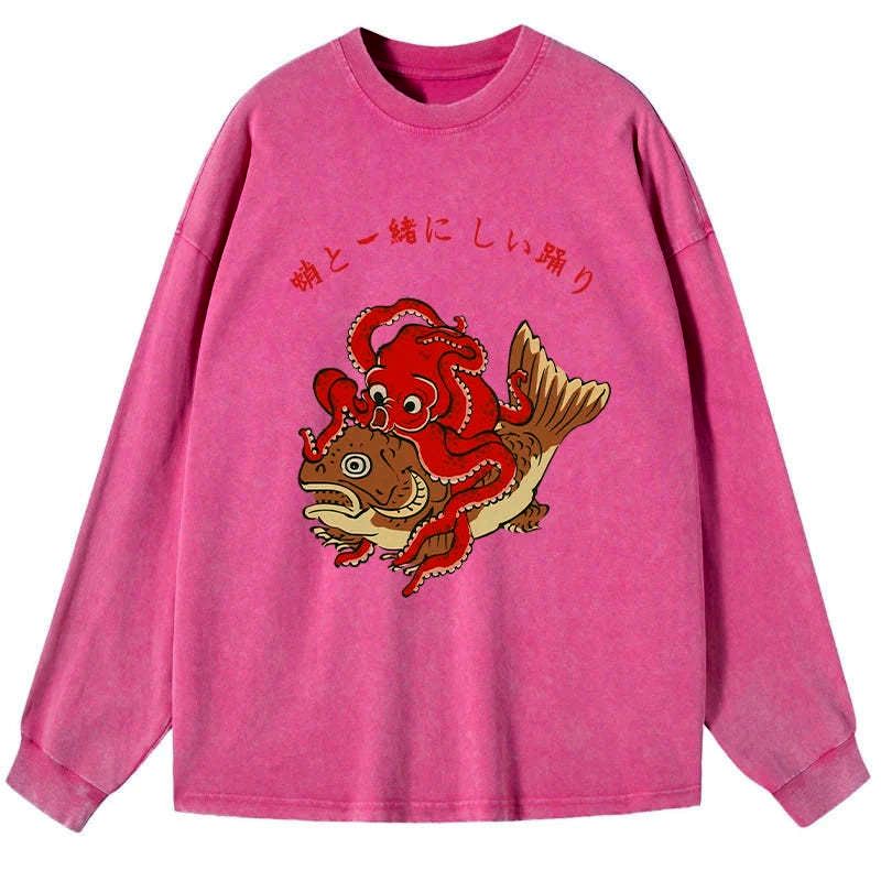 japanese octopus koi long sleeve t-shirt