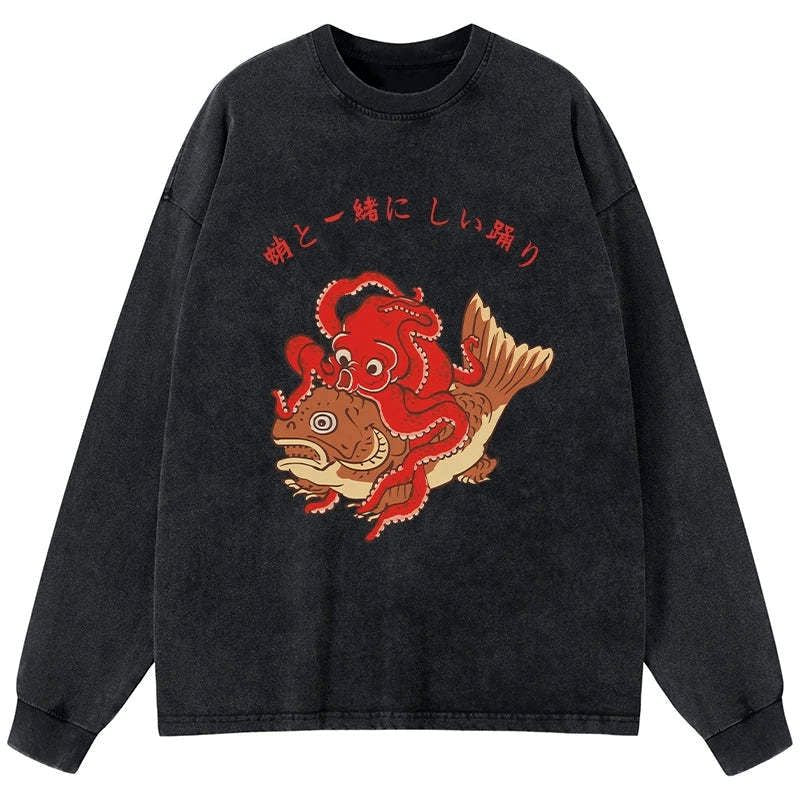 japanese octopus koi long sleeve t-shirt