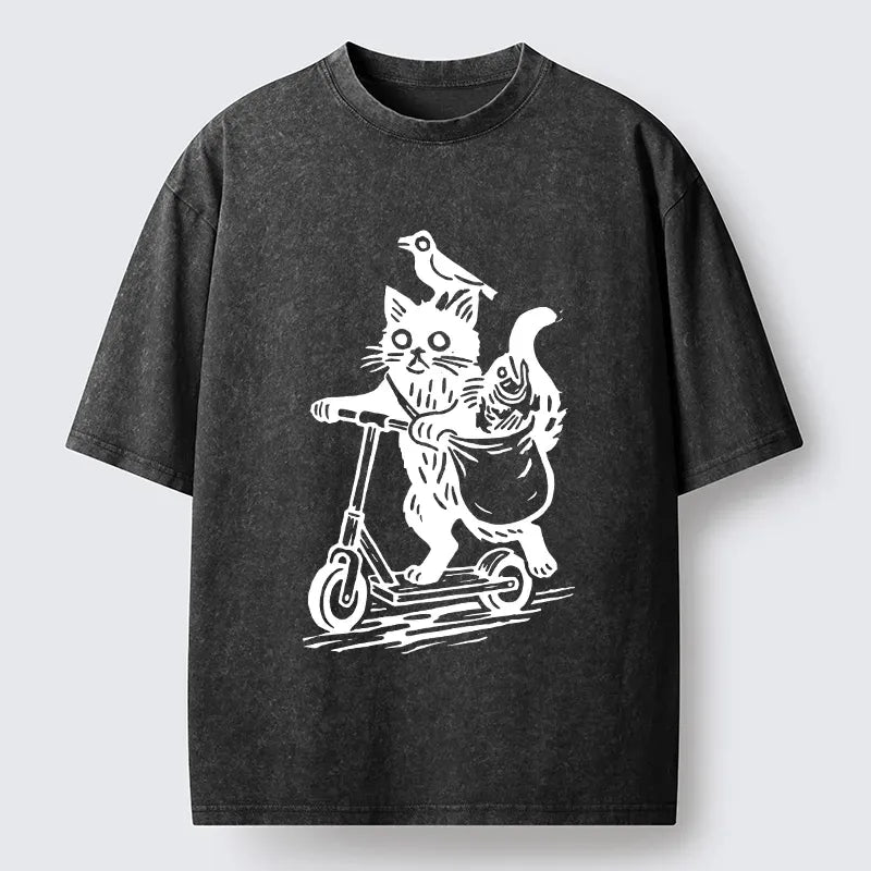 Kyoto Lion Cat Skateboarding Tee
