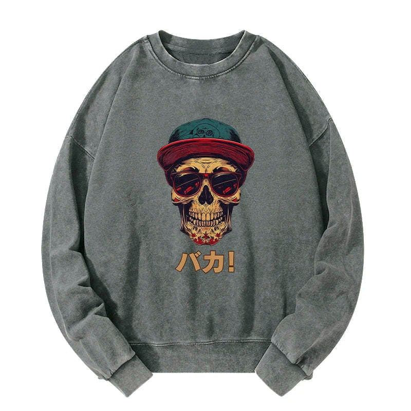 Japanese skull sweatshirt for streetwear