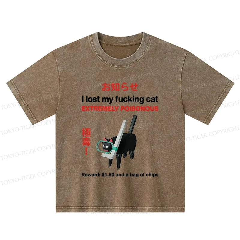 funny toxic cat t shirt for kids