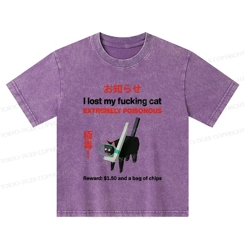funny toxic cat t shirt for kids