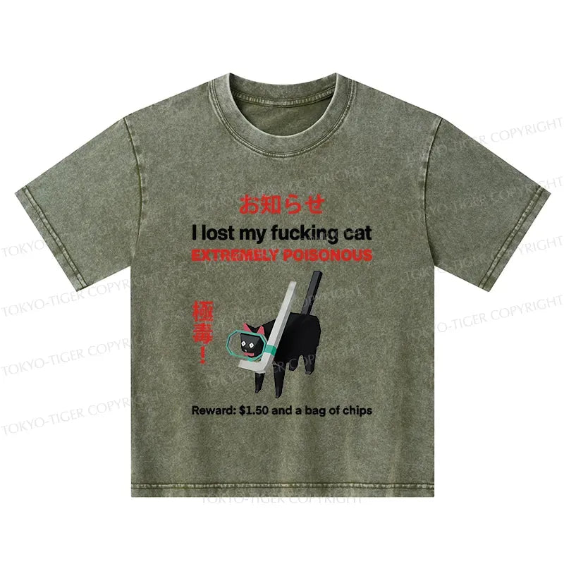 funny toxic cat t shirt for kids