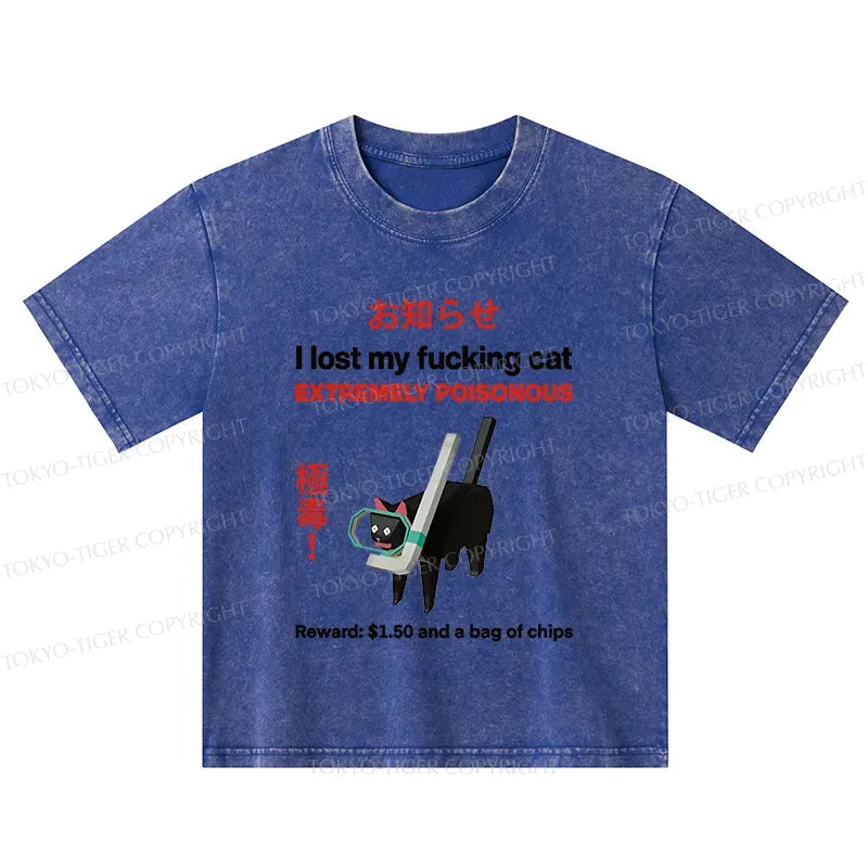 funny toxic cat t shirt for kids