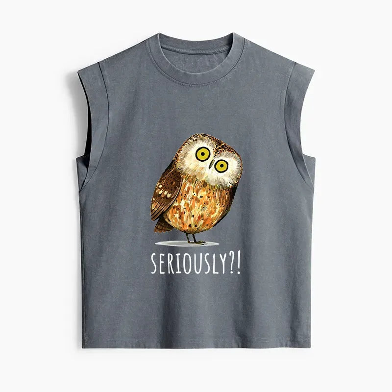 Funny Owl Meme Tank Top for Women