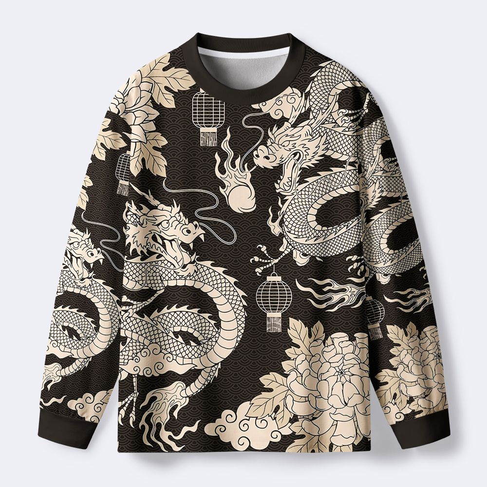 Kyoto-Lion Two Dragons Playing With A Pearl Eco-Friendly Long Sleeve T-Shirt