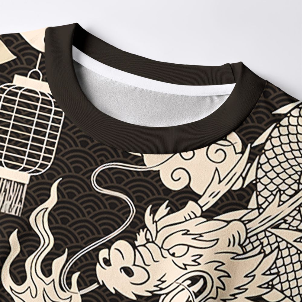 Kyoto-Lion Two Dragons Playing With A Pearl Eco-Friendly Long Sleeve T-Shirt