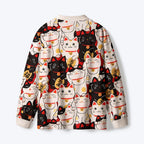 Kyoto-Lion Lucky Cat Eco-Friendly Long Sleeve T-Shirt
