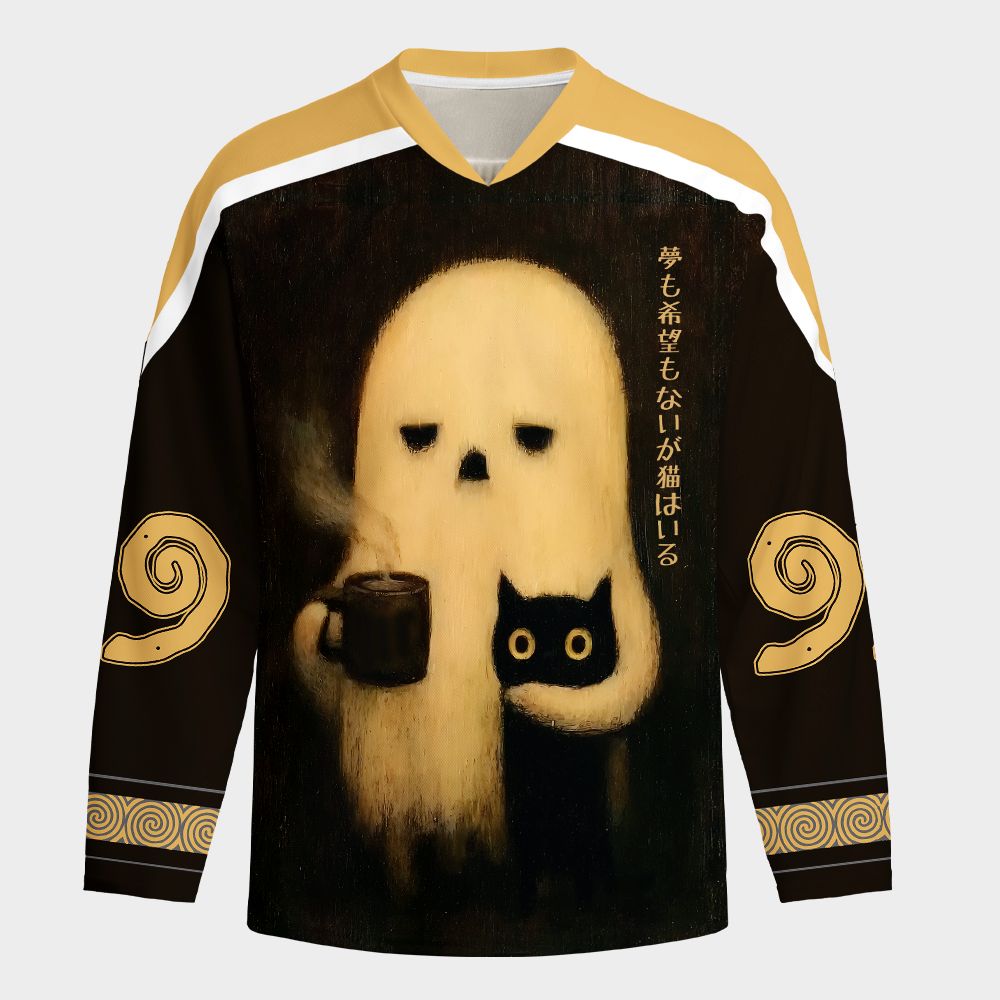 Kyoto-Lion No Hope But A Cat Long-Sleeve Hockey Jersey