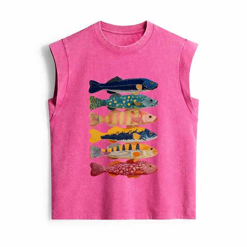 Colorful Koi Fish Tank Top for Summer