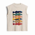 Washed Ukiyo-e Tank Top for Daily Wear