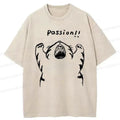Kyoto-Lion Passion Funny Cat Washed T-Shirt