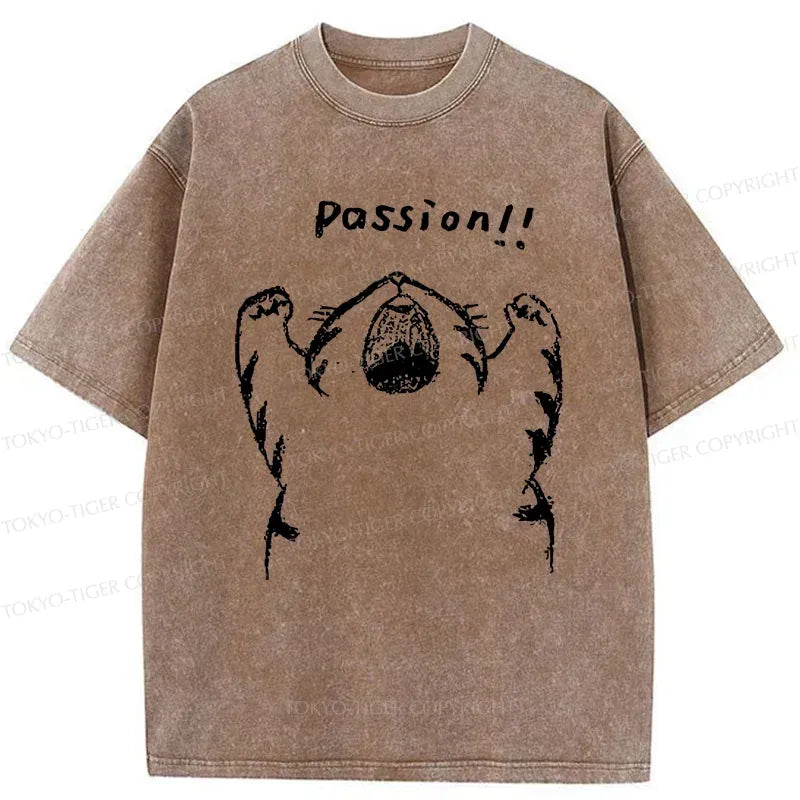 funny japanese cat washed t shirt