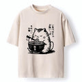 funny cute cat eating ramen japan t-shirt