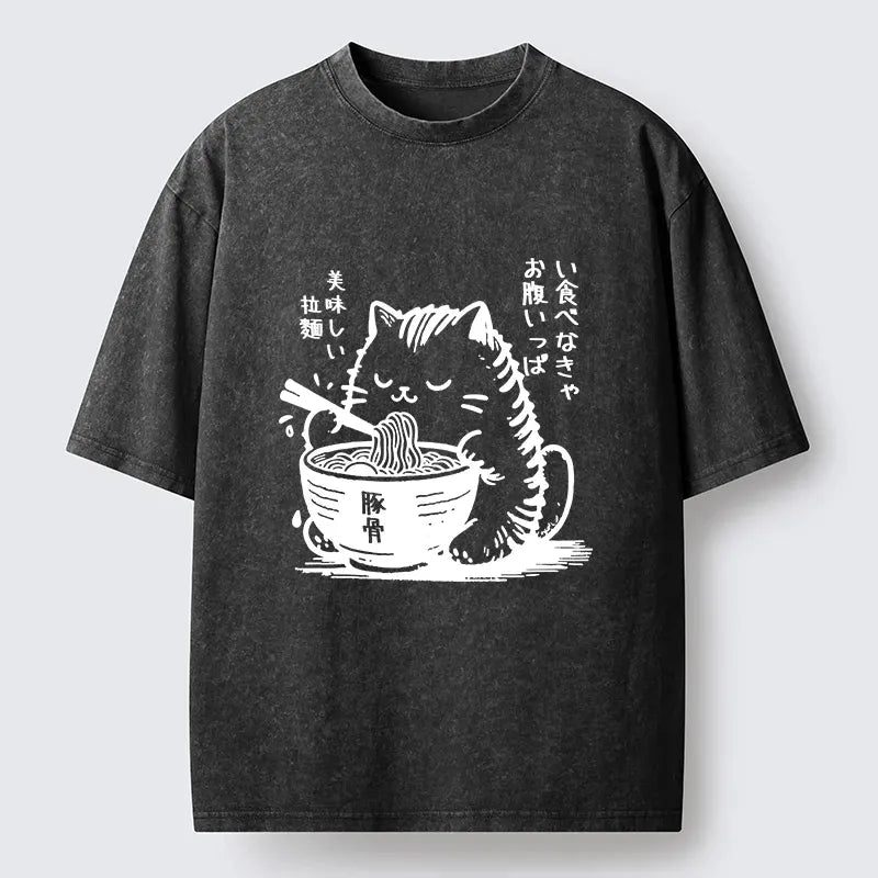 cat ramen t-shirt gift for him