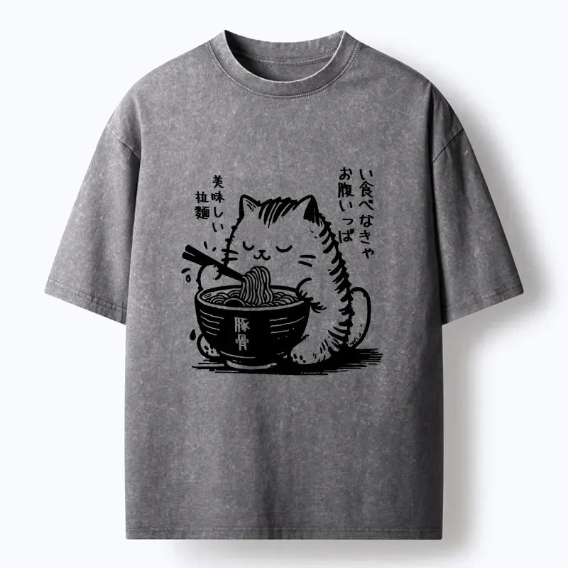 cat ramen t-shirt gift for him