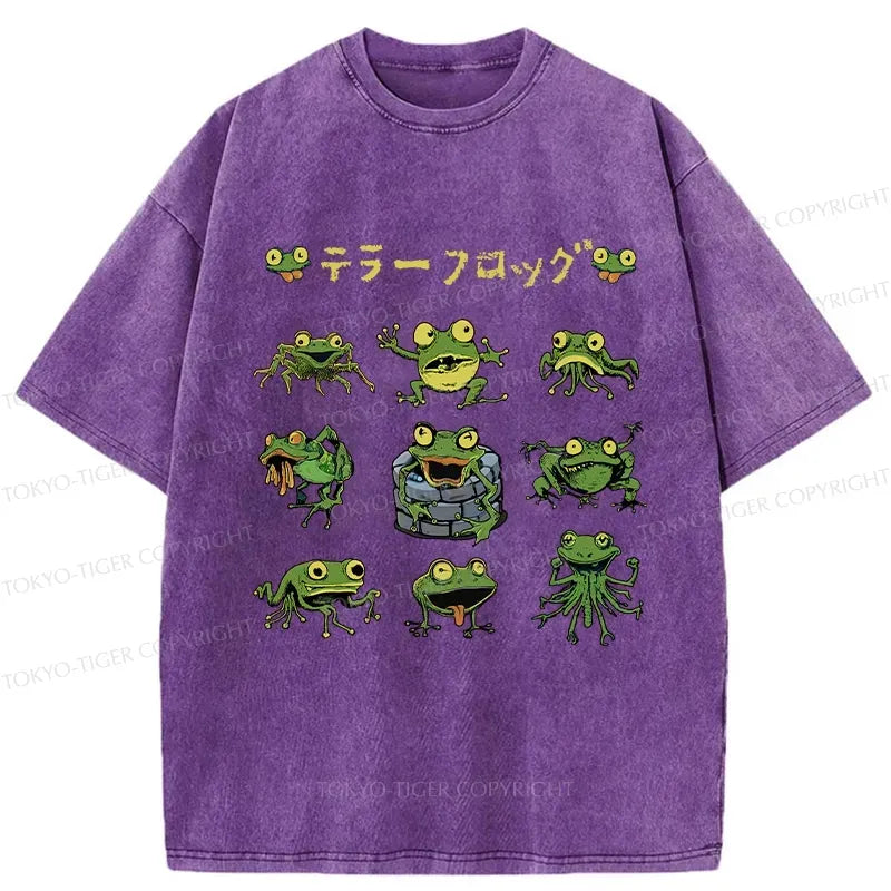 Kyoto-Lion Terror Frog Washed T-Shirt