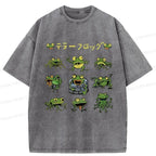 Kyoto-Lion Washed T-Shirt for Daily Wear