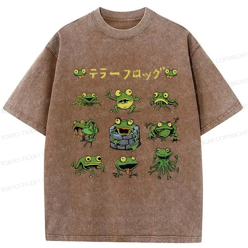 Kyoto-Lion Terror Frog Washed T-Shirt