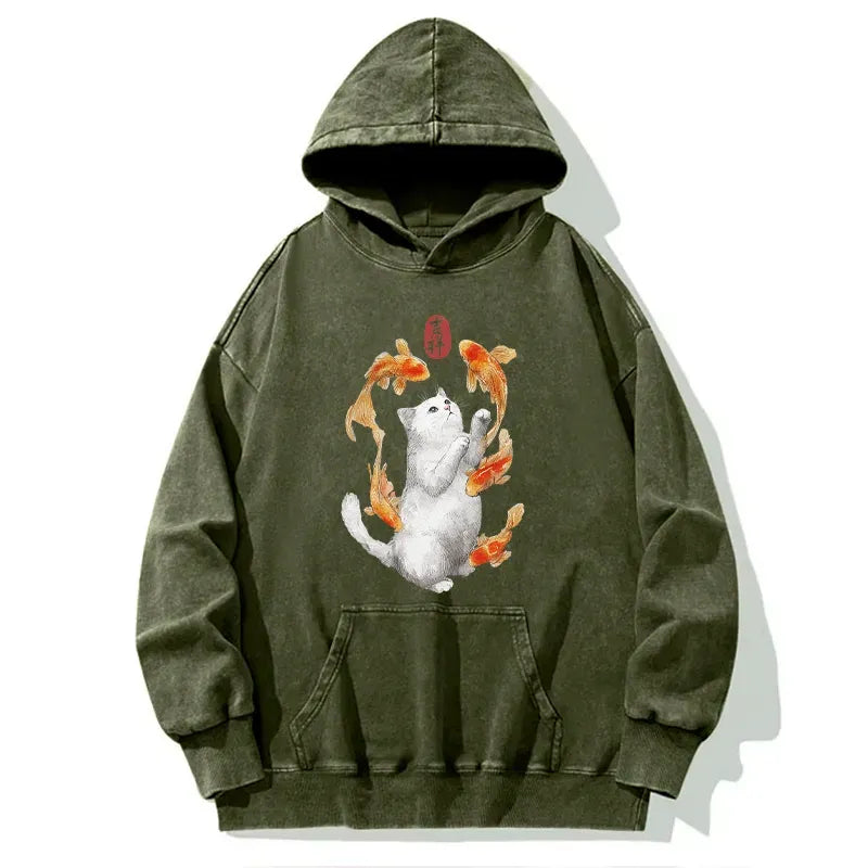 Japanese Zen Cat Hoodie with Free Shipping