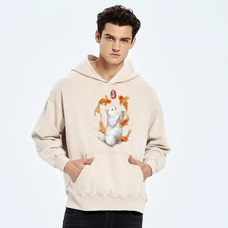 Japanese Zen Cat Hoodie with Free Shipping