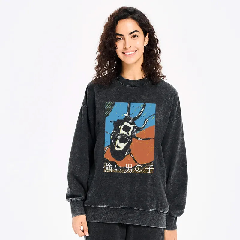 Kyoto-Lion Strong Beetle Japanese Washed Sweatshirt